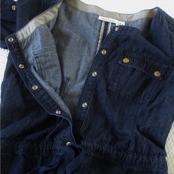 DKNY JEAN DENIM DRESS Dark Blue Women’s M drawstring 💖 - Picture 6 of 12